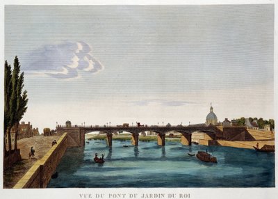 王の庭園橋（アウステルリッツ橋）の眺め - パリ by Courvoisier 作： Henri Courvoisier Voisin