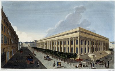 新証券取引所と商業裁判所の眺め - Courvoisierの「Vues de Paris」にて 作： Henri Courvoisier Voisin