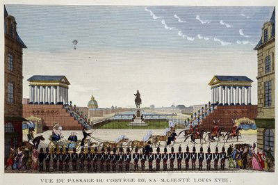 5月3日、威厳あるルイ18世の行列の通過の様子 作： Henri Courvoisier Voisin
