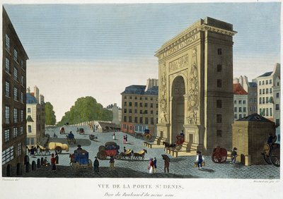 サン・ドニ門の眺め - Courvoisierの「Vues de Paris」にて 作： Henri Courvoisier Voisin