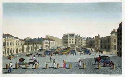パレ・ロワイヤルとシャトー・ドーの眺め - クルボアジェの「Vues de Paris」にて 作： Henri Courvoisier Voisin