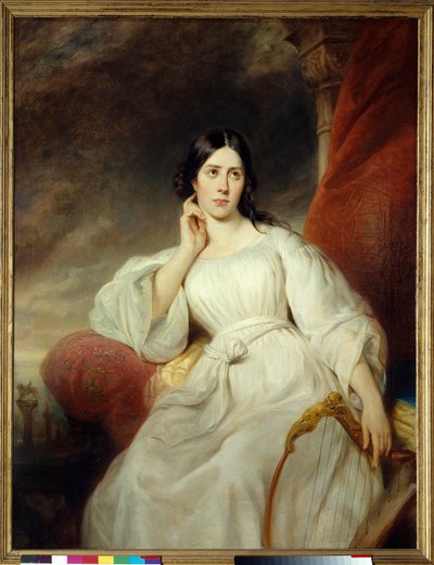 マリア・ガルシア（1808-1836）の肖像（ジョアキーノ・ロッシーニ作「オセロ」のデズデモーネ役の歌手）」 アンリ・デケーヌ（1799-1852）の絵画 1830年 薄さ1,38 x 1,05 m. パリ。カルナヴァレ美術館 作： Henri Decaisne