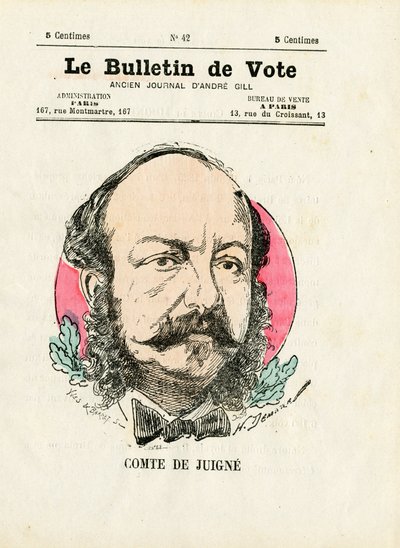 バロット第2シリーズ、カラーの風刺画：De Juigne Comte - イラスト：Henri Demare (1846-1888) 作： Henri Demare