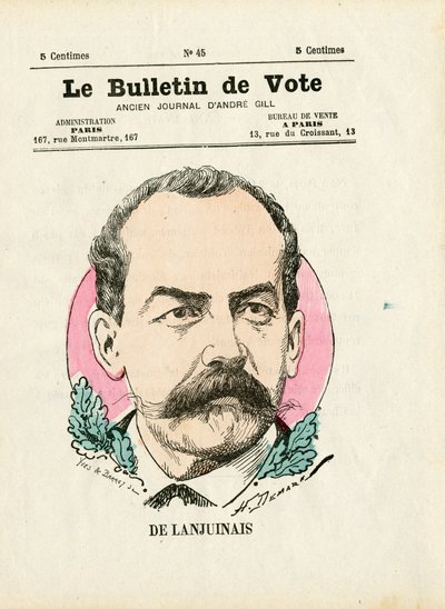 バロット第2シリーズ、Satirique en Colours:De Lanjuinais - Henri Demare (1846-1888)によるイラスト。 作： Henri Demare