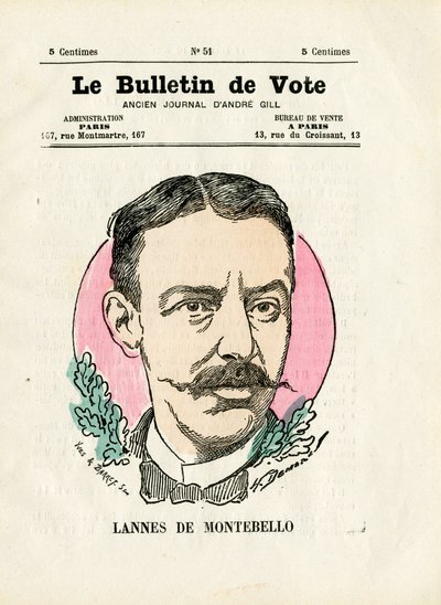 バロット第2シリーズ、色彩の風刺画。モンテベロのランヌ - アンリ・デマール（1846-1888）のイラスト 作： Henri Demare