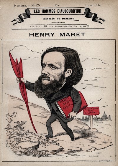Henri (Henry) Maret (1837-1917) イギリスのジャーナリスト・政治家の漫画 - 「Les Hommes d