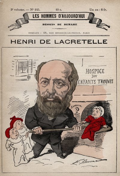 Henri de Lacretelle (1815-1899) フランスの政治家、作家の漫画 - 「Les Hommes d