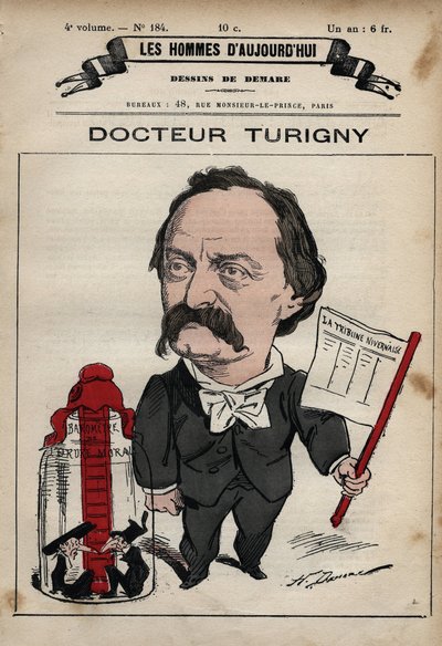 ジャン・プロスペル・トゥリニー（Jean Prosper Turigny）1822-1905年の漫画（「今日の人々」より） 1880年頃 アンリ・デマール（Henri Demare）（1846-1888）作 作： Henri Demare