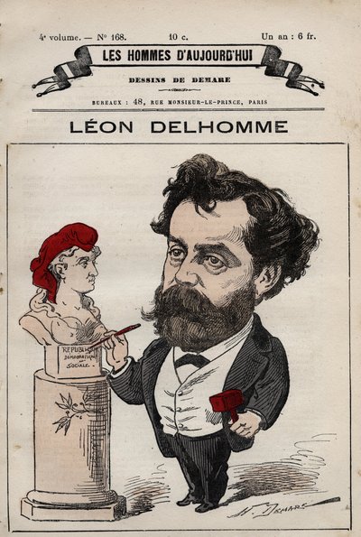Leon Alexandre Delhomme (1841-1895) フランスの彫刻家の漫画（「Les Hommes d
