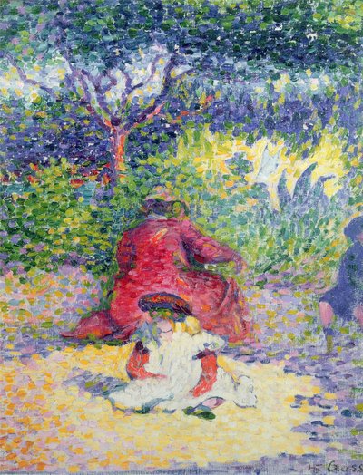 庭で 作： Henri Edmond Cross