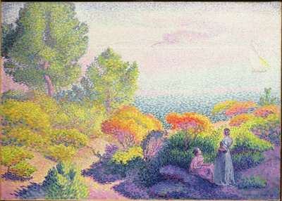 2人の女性のいる風景、1895年 作： Henri Edmond Cross