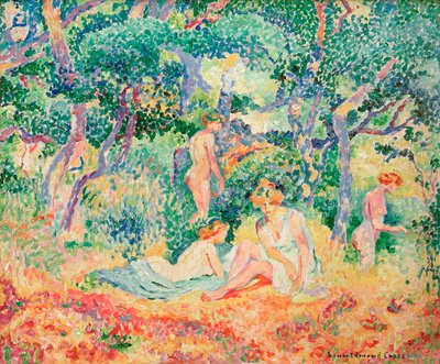 Le BoisまたはNu sous bois、1906-1907。 作： Henri Edmond Cross