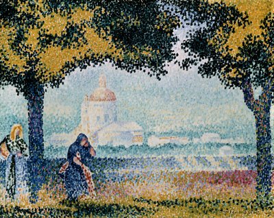 1909年、アッシジ近くのサンタマリアデッリアンジェリ教会。 作： Henri Edmond Cross