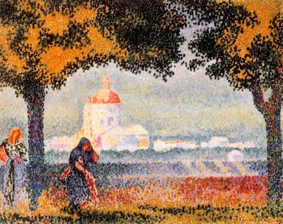 サンタマリア教会degli Angelyアッシジ近く、1909 作： Henri Edmond Cross