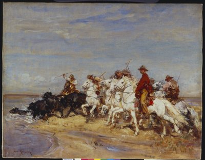 牛の切り上げ（キャンバスに油彩） 作： Henri Emilien Rousseau