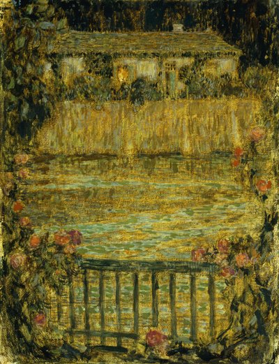 夕暮れの水辺の家。 Crepusculeの水辺の家 作： Henri Eugene Augustin Le Sidaner