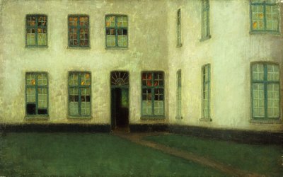 ベギンズハウスの一角。 Coin de Beguinage 作： Henri Eugene Augustin Le Sidaner