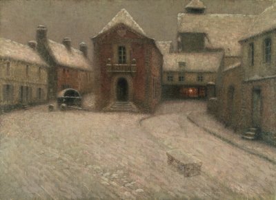雪の下のガーベラ (キャンバスに油彩) 作： Henri Eugene Augustin Le Sidaner