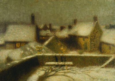 雪の中のジェルブロワ; Gerberoy Under the Snow、c.1900（キャンバスに油彩） 作： Henri Eugene Augustin Le Sidaner