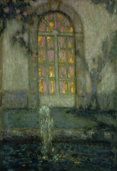 庭へのガラスのドア;庭へのガラス扉 作： Henri Eugene Augustin Le Sidaner