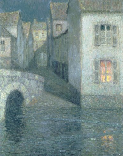 川沿いの家、シャルトル、1929 作： Henri Eugene Augustin Le Sidaner