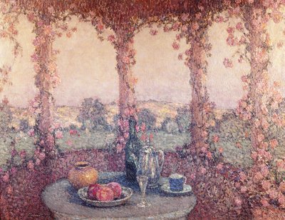 アーバーの下のテーブル 作： Henri Eugene Augustin Le Sidaner