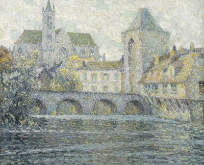モレットの風景、橋;モレの風景、ルポン 作： Henri Eugene Augustin Le Sidaner