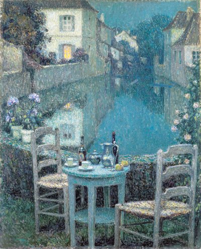 夕方の夕暮れの小さなテーブル パー ル シダネール、アンリ (1862-1939) 作： Henri Eugene Augustin Le Sidaner