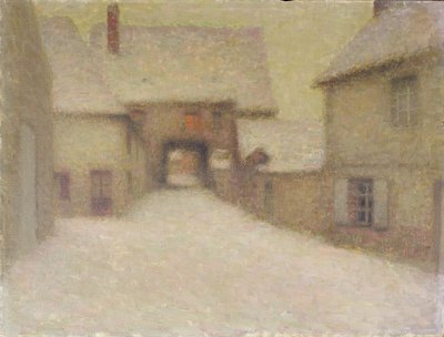 雪、旧村、ガーベロイ、1902 作： Henri Eugene Augustin Le Sidaner