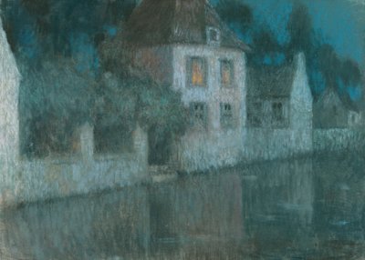 ヌムールへの運河; Le Canal a Nemours 作： Henri Eugene Augustin Le Sidaner