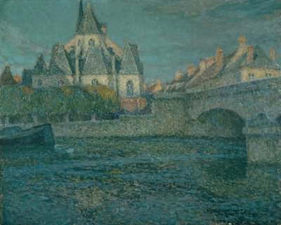 フランス、ヌムールの教会 作： Henri Eugene Augustin Le Sidaner