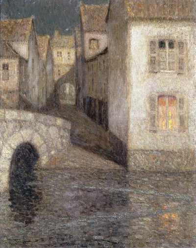 川沿いの家、シャルトル;川の石工、シャルトル 作： Henri Eugene Augustin Le Sidaner