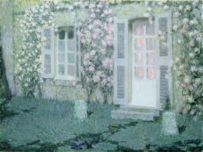 薔薇のある家、1936 作： Henri Eugene Augustin Le Sidaner