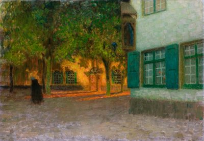 緑のシャッターのある家 作： Henri Eugene Augustin Le Sidaner