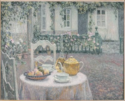 ピンクのテーブルクロス 作： Henri Eugene Augustin Le Sidaner