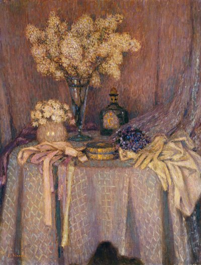 テーブル、パープルハーモニー;ラテーブル、ハーモニーモーブ 作： Henri Eugene Augustin Le Sidaner