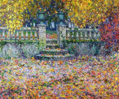秋のテラス、ガーベロイ 作： Henri Eugene Augustin Le Sidaner