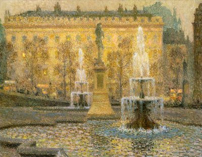 トラファルガー広場、ロンドン 作： Henri Eugene Augustin Le Sidaner