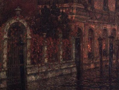 ベニスの運河（油彩・キャンバス 作： Henri Eugene Augustin Le Sidaner