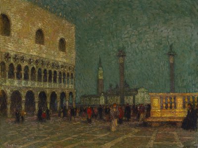 ヴェネツィア、サンマルコ広場、1914年頃（キャンバスに油彩） 作： Henri Eugene Augustin Le Sidaner