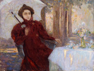 傘を持つ女性; Femme a l&39;Ombrelle 作： Henri Eugene Augustin Le Sidaner