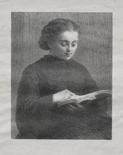 読書：アーティストの妹の肖像 作： Henri Fantin-Latour
