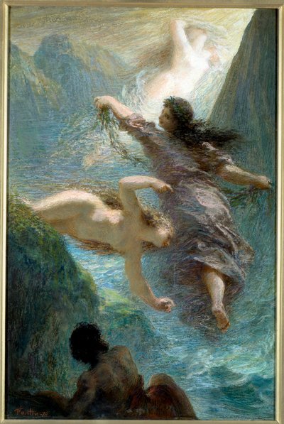 ライン川の少女たち。アンリ・ファンタン・ラトゥールのパステル（ファンタン・ラトゥール 作： Ignace Henri Jean Fantin Latour