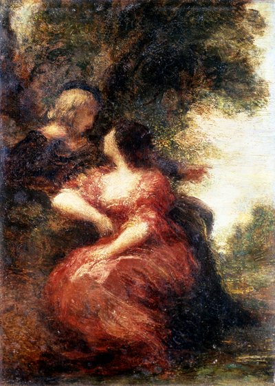 トルバドゥールとその婦人アンリ・ファンタン＝ラトゥールによる絵画（アンリ・ファンタン＝ラトゥール 作： Henri Fantin-Latour