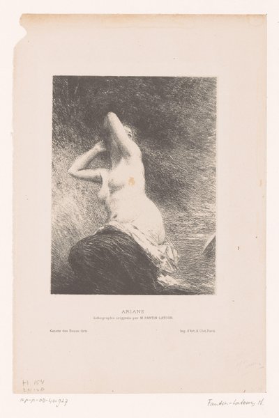 ナクソス島に取り残されたアリアドネ Ariane (オブジェクトのタイトル) 作： Ignace Henri Jean Fantin Latour