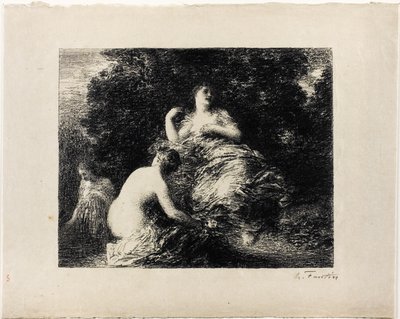 入浴女性 中皿 作： Ignace Henri Jean Fantin Latour