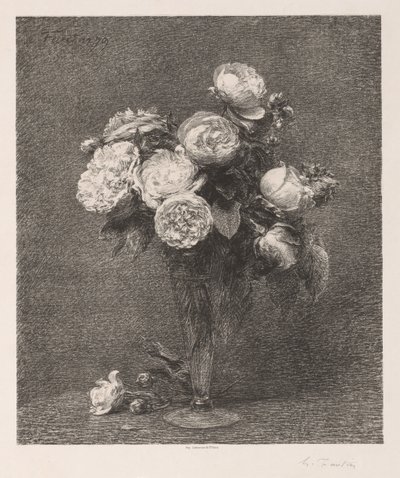 バラの花束 作： Ignace Henri Jean Fantin Latour