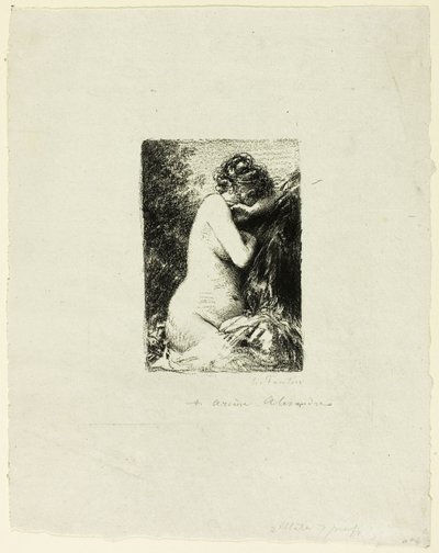 泣いている女性: 正しい横顔で座っている女性の研究 作： Ignace Henri Jean Fantin Latour