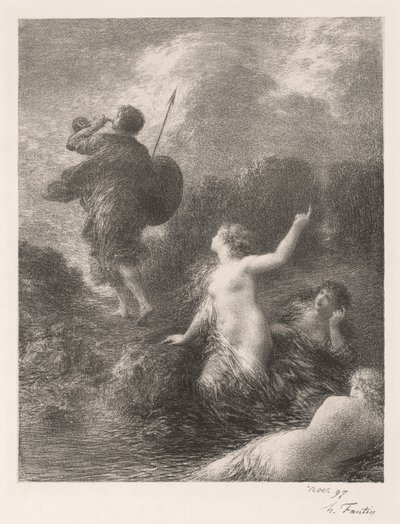 Goetterdaemmerung: ジークフリートと少女たち 作： Ignace Henri Jean Fantin Latour