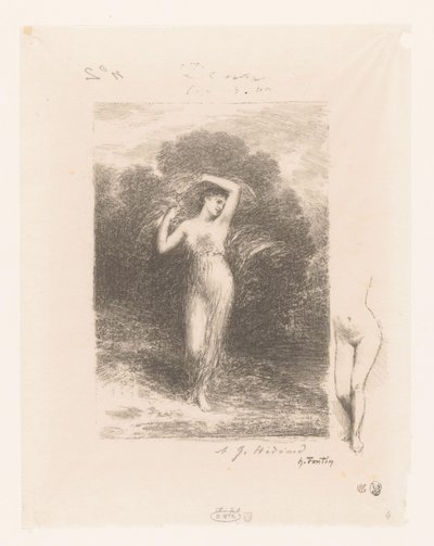 Jonge vrouw は sjaal に会いました 若い患者 Gedichten van André Chénier (シリーズタイトル) アンドレ・シェニエの詩の挿絵（連載タイトル） 作： Ignace Henri Jean Fantin Latour